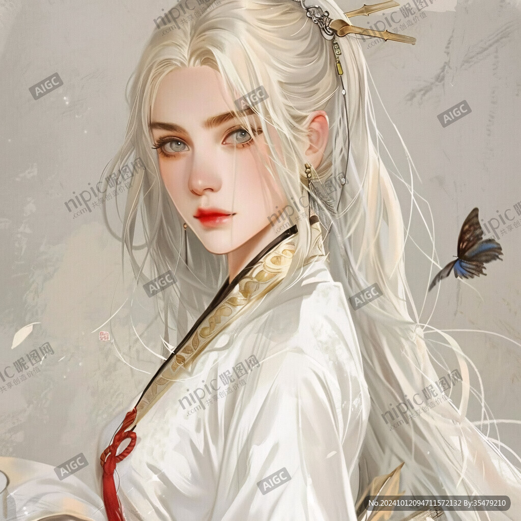 古风美女头像插画封面