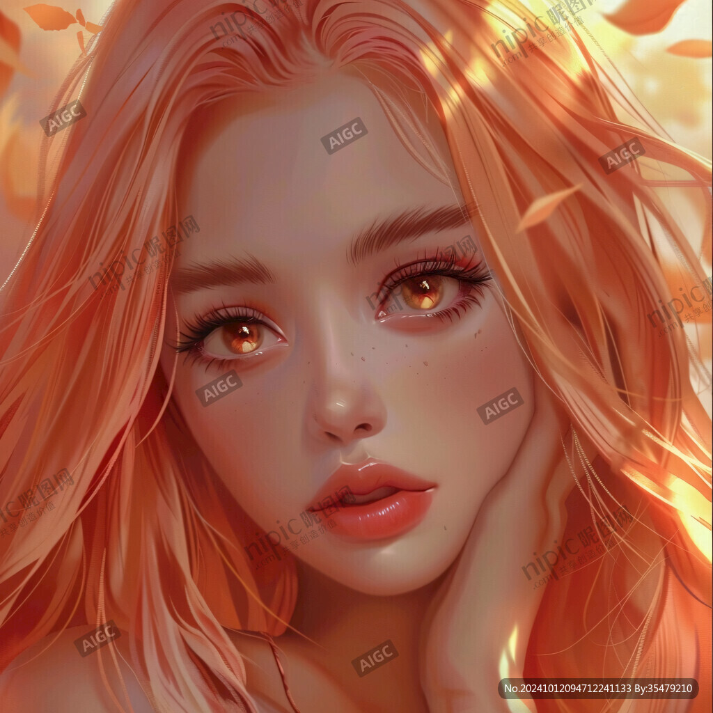 数字美女插画