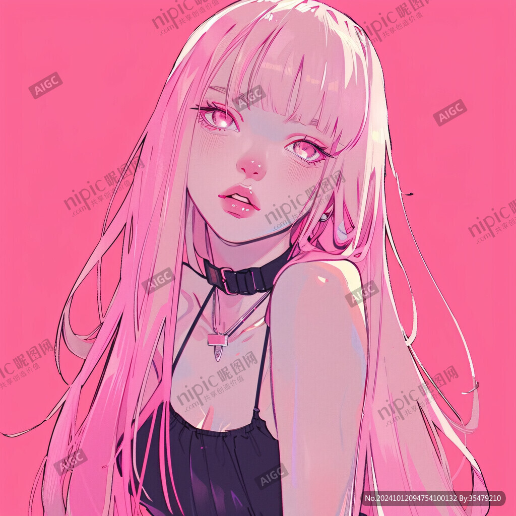 粉色头发少女头像