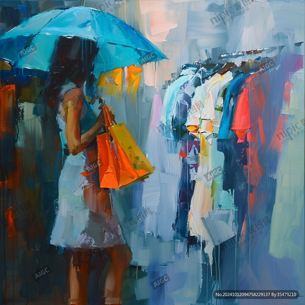雨衣插画