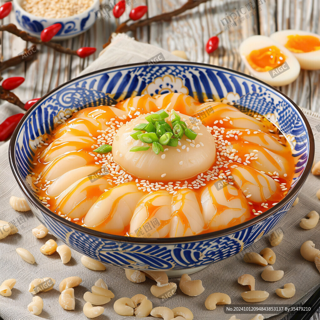 国潮红油宽粉