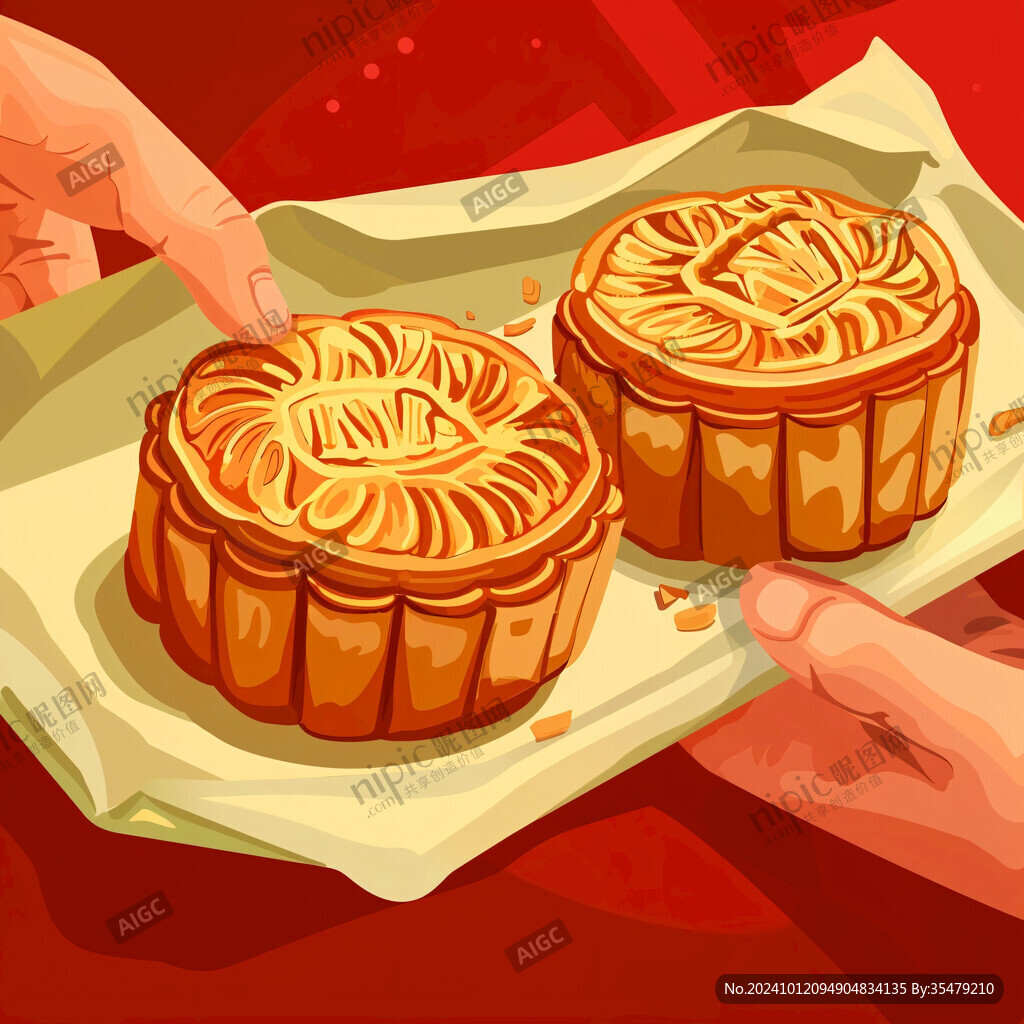 插画月饼