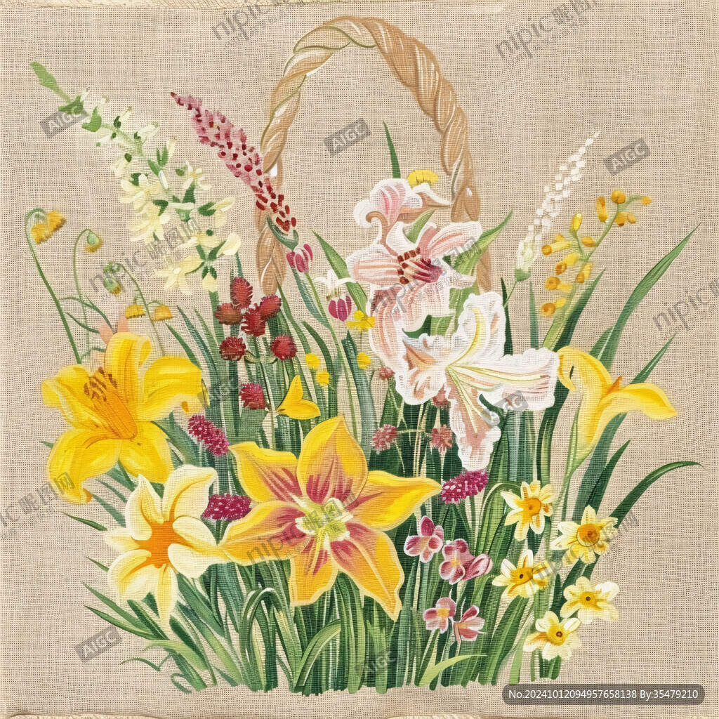 黄花菜墙画