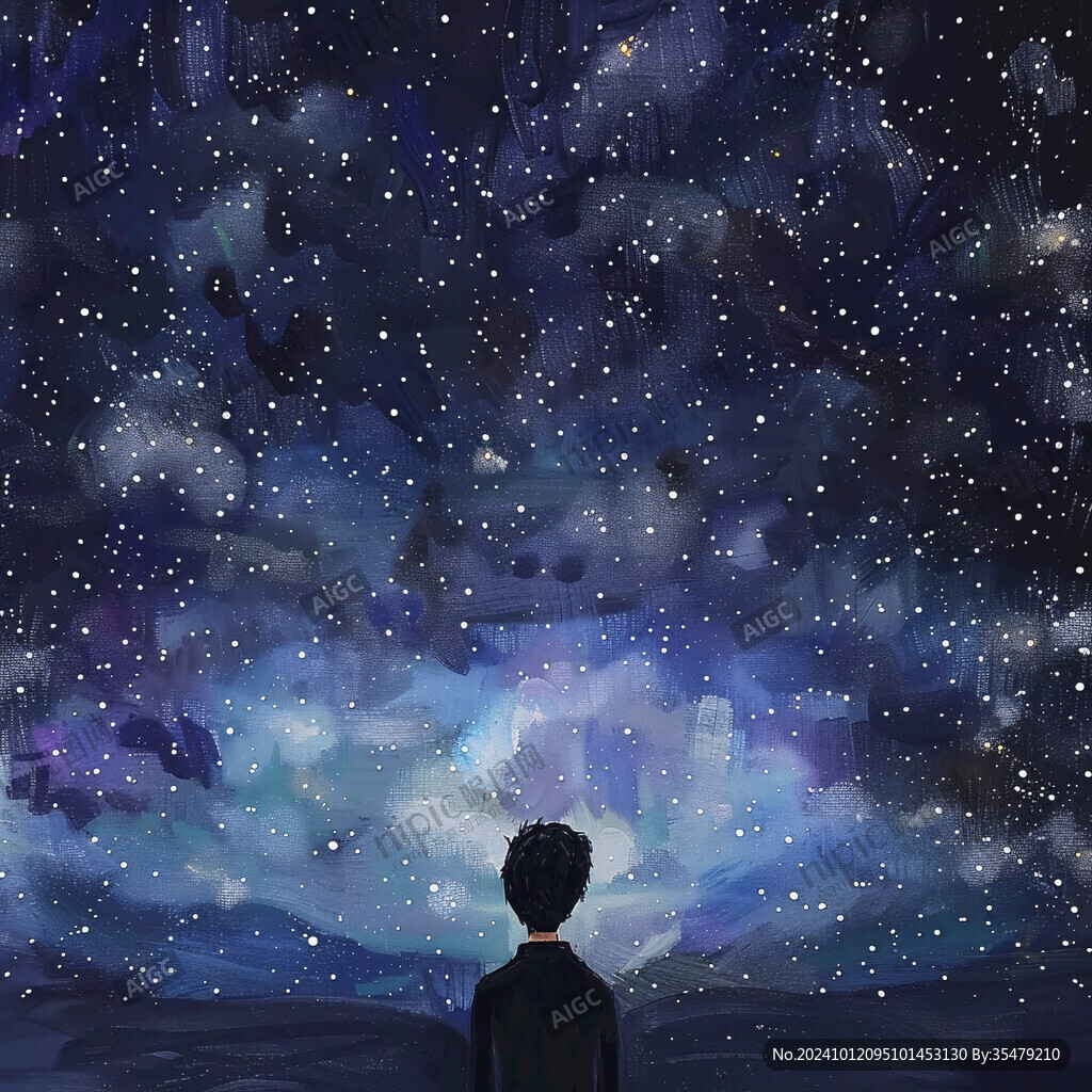 星辰大海男孩背影