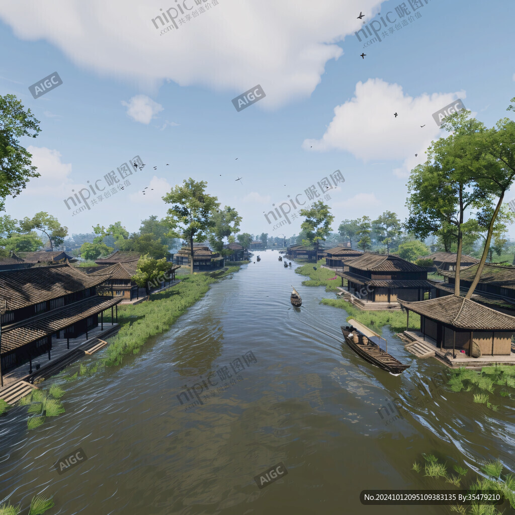 江南水乡模拟场景