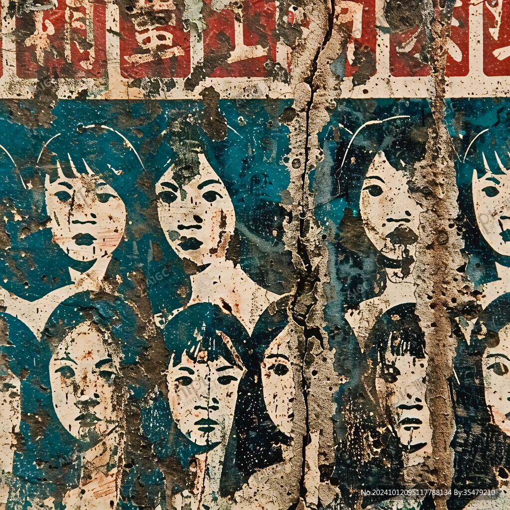 手绘青春复古壁画