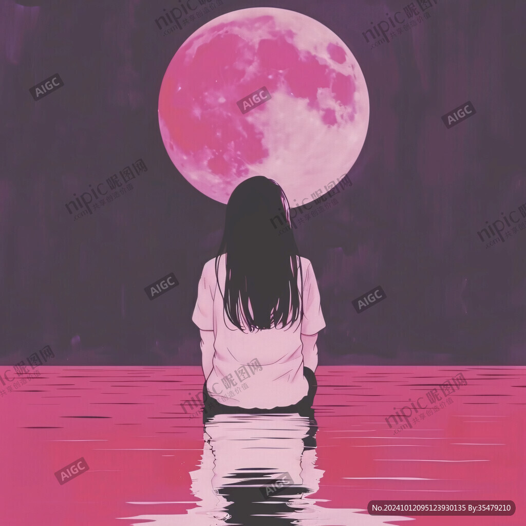满月照插画