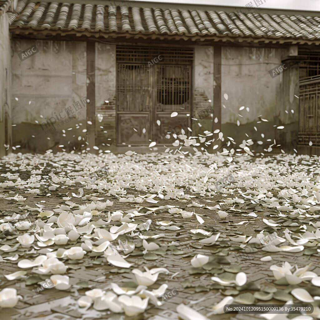 黄色的花落满地