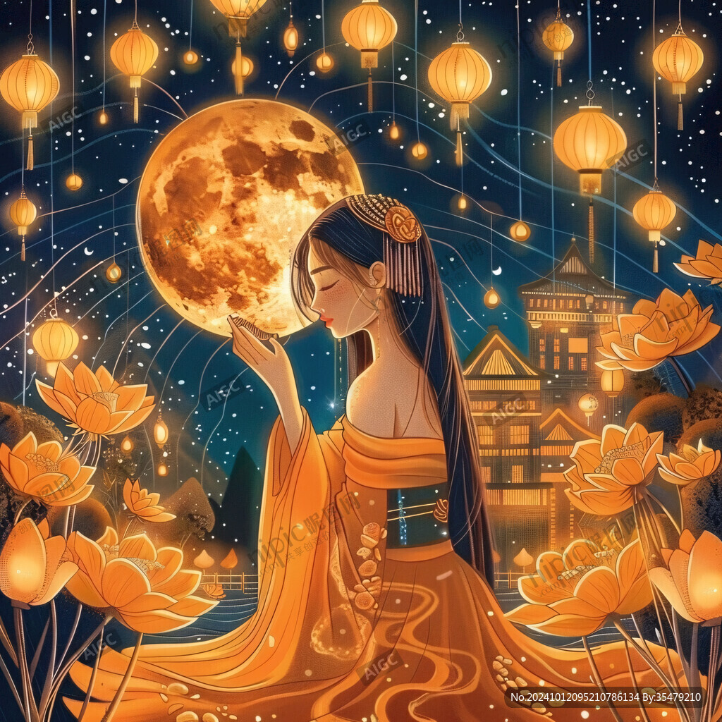 中秋古装插画