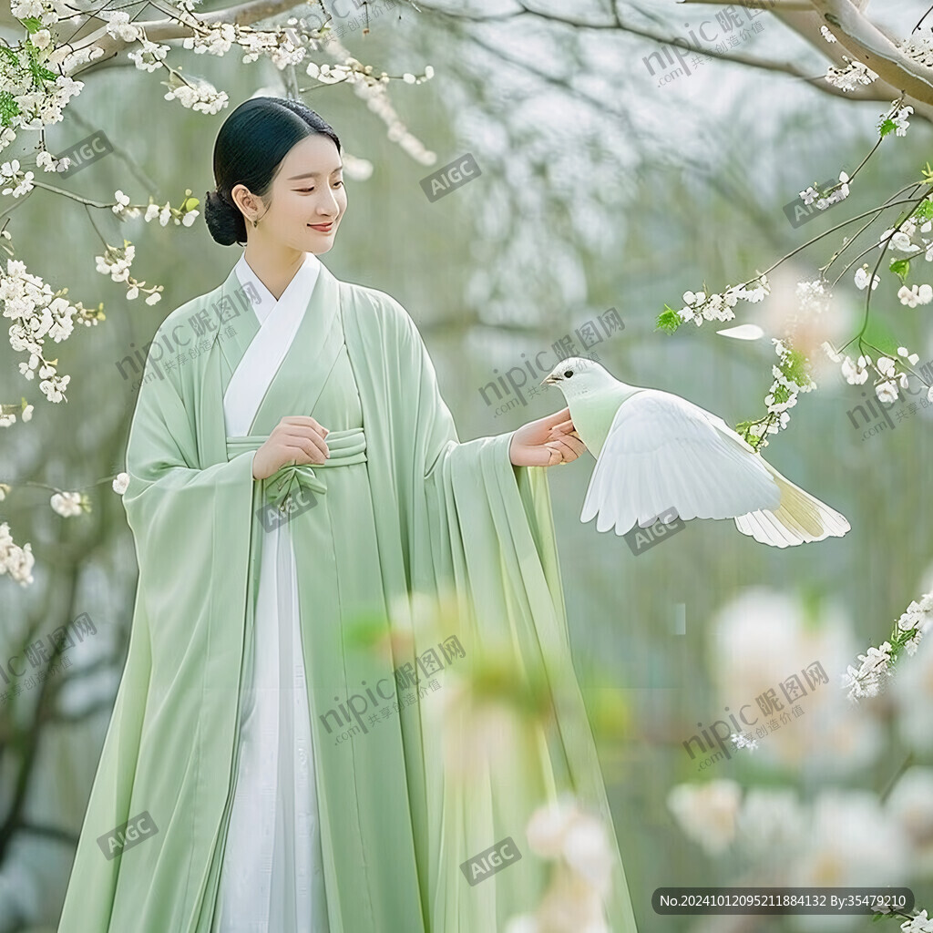 春天春季古装美女