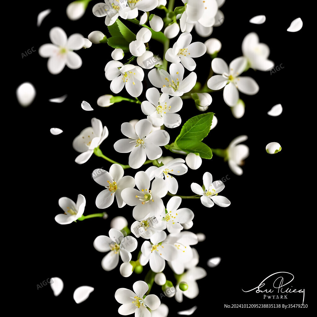 黑背景小白花