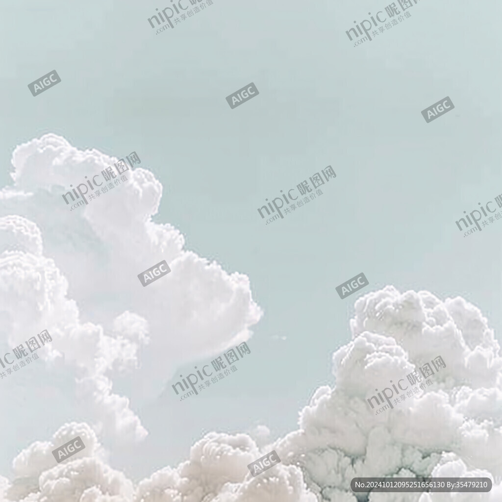 插画白云