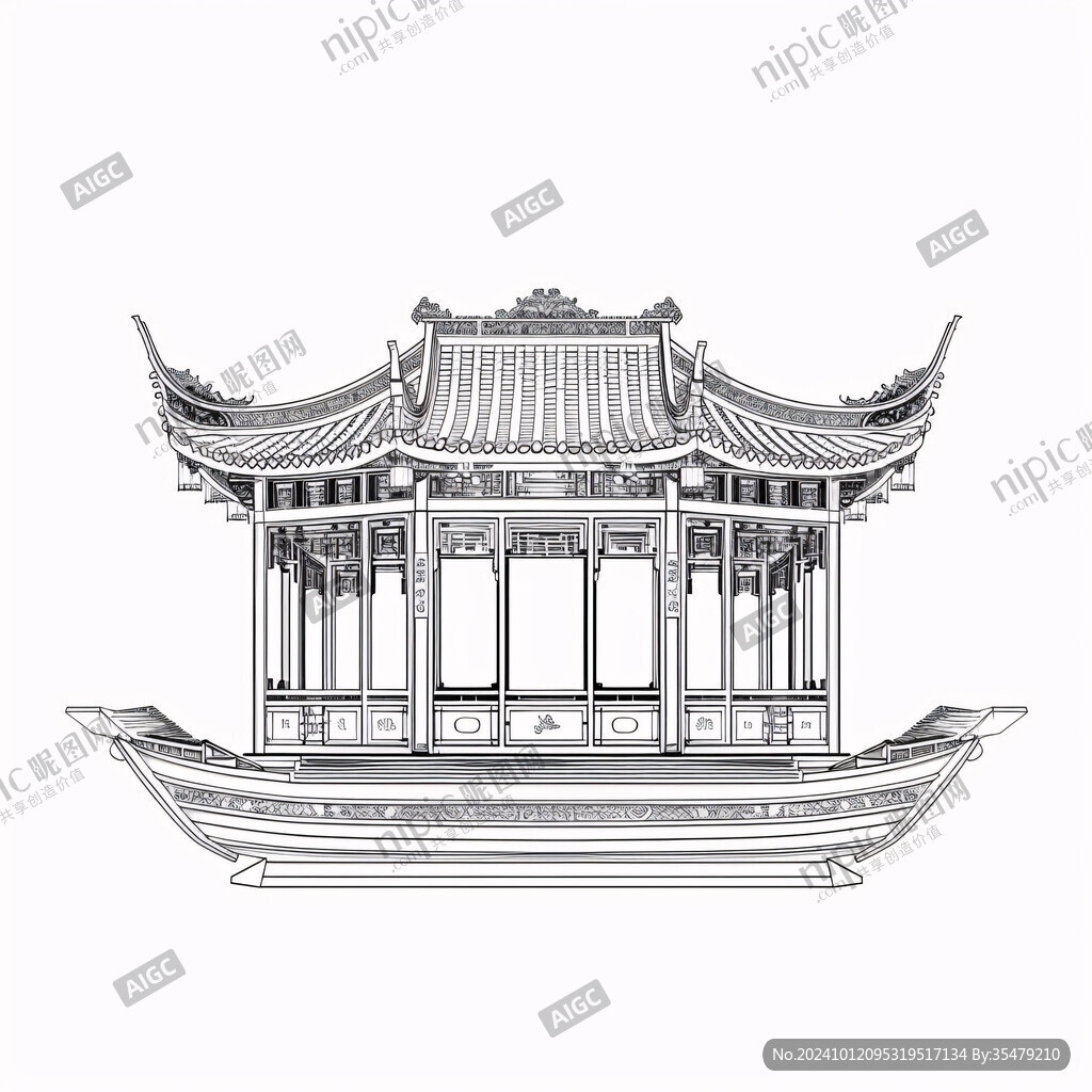 文翰阁线稿