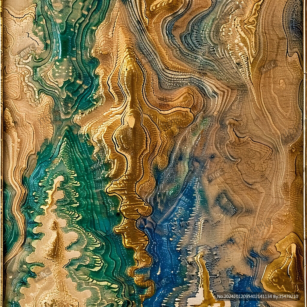 后现代轻奢鎏金抽象画