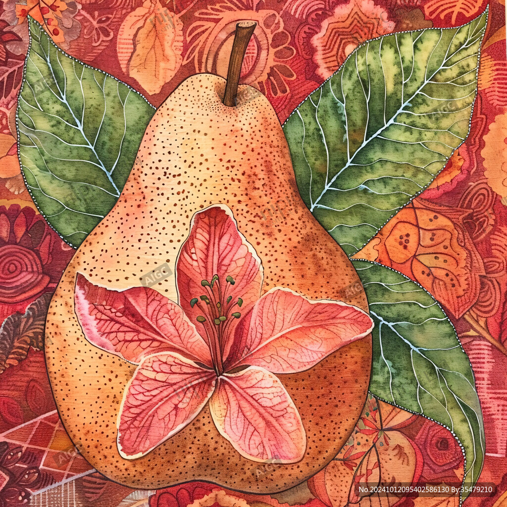 梨包装插画