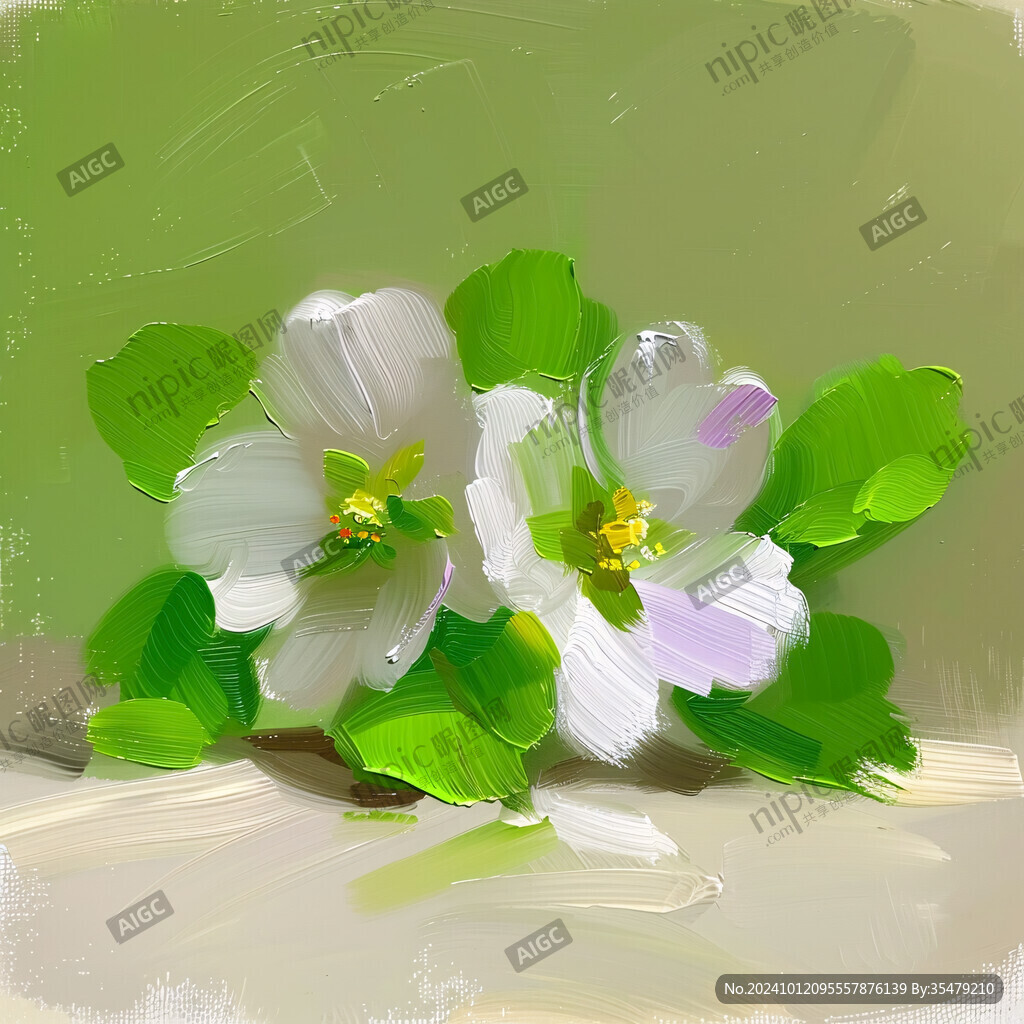 写实喷绘茉莉花