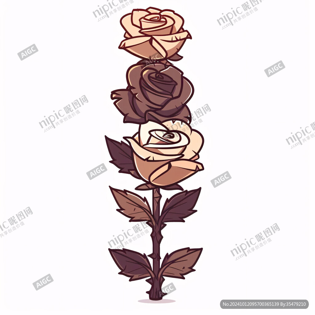 卡通玫瑰花