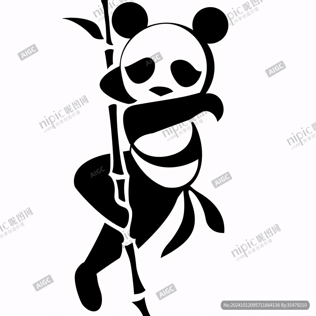 卡通练武熊猫