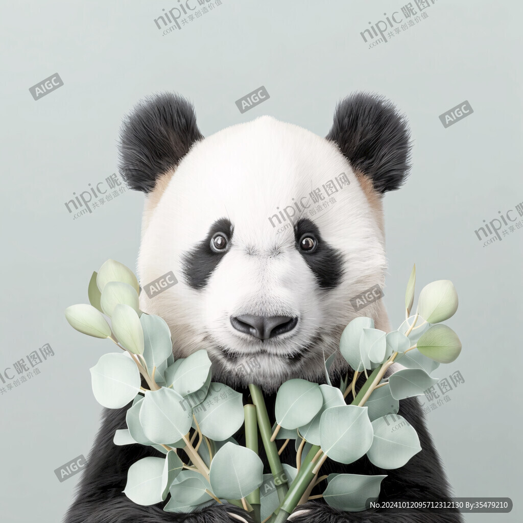 写实熊猫插画