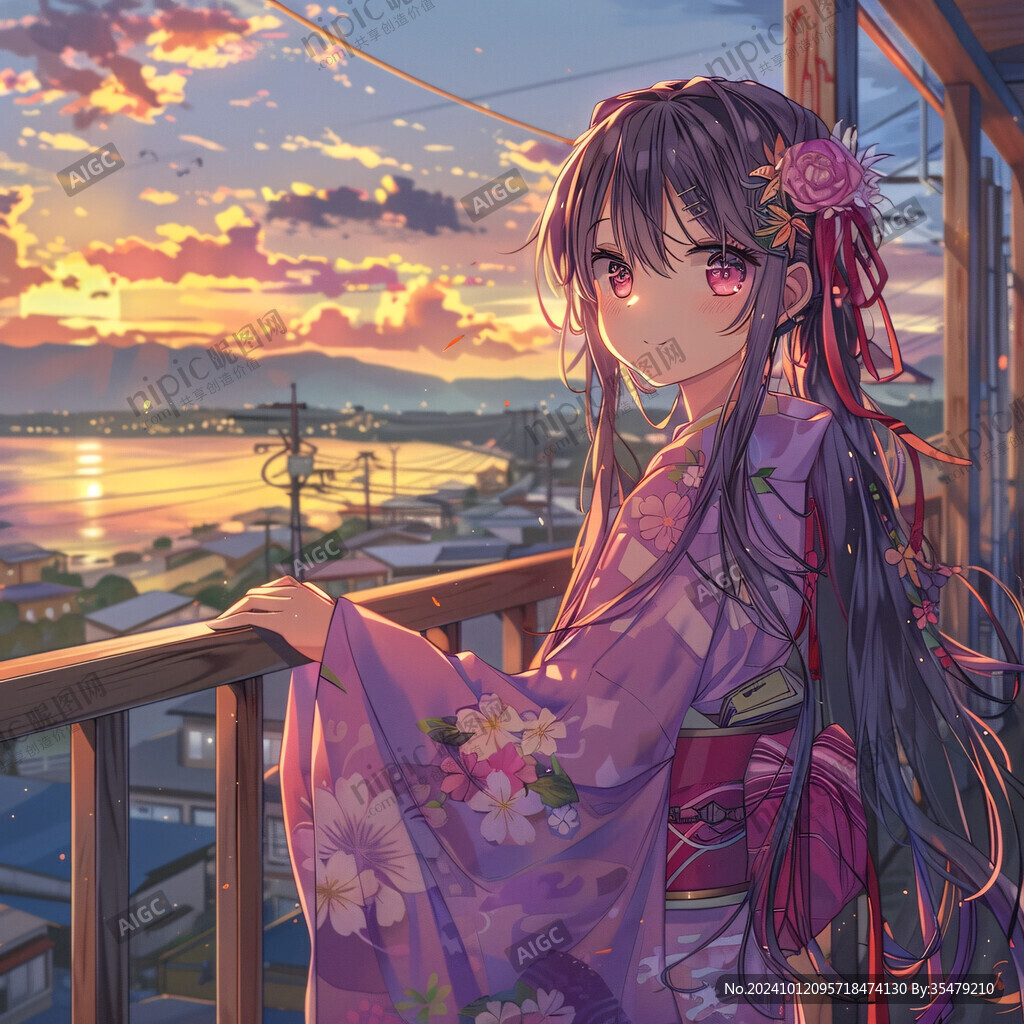 日本动漫风格晚霞