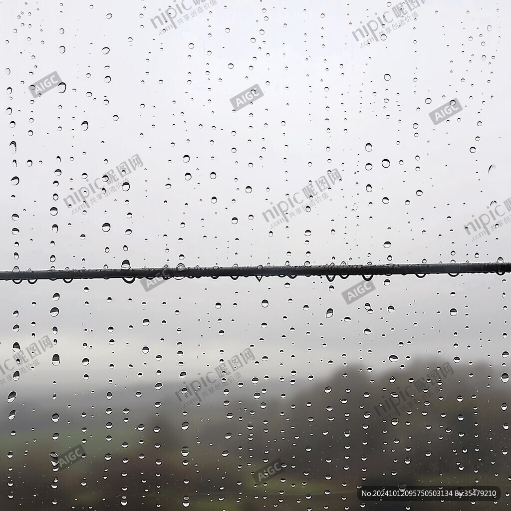 下雨水滴玻璃朦胧