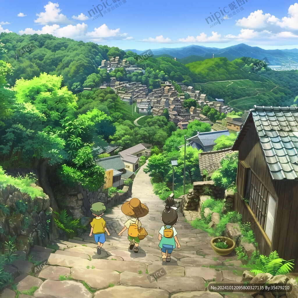 乡村场景插画