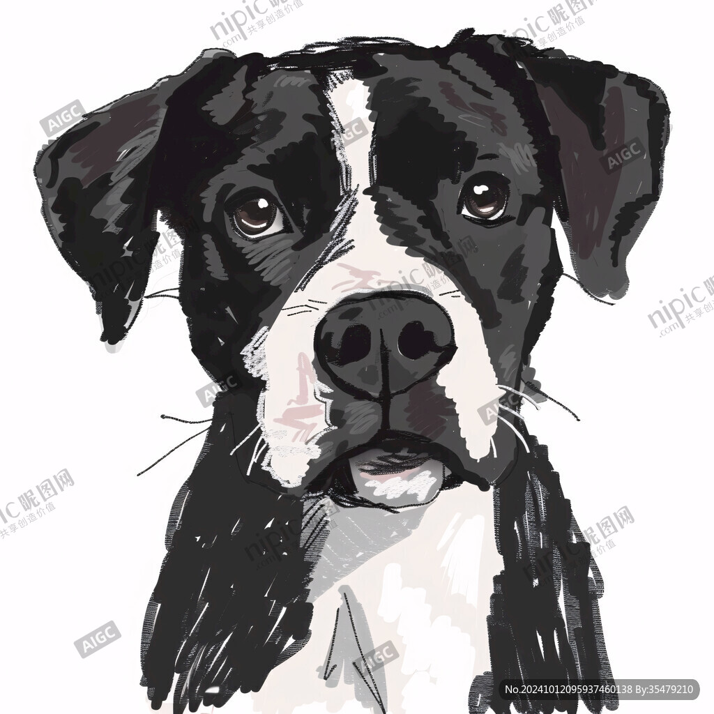 狗狗手绘鼠绘插画