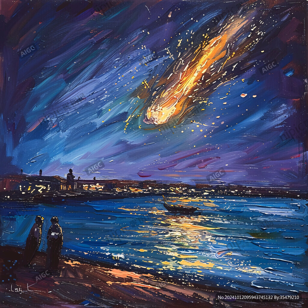 夜景油画