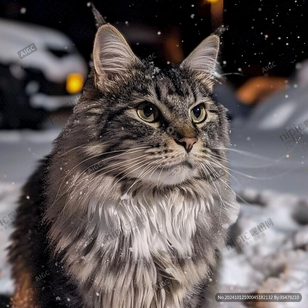 写实猫毛茸茸宠物插画