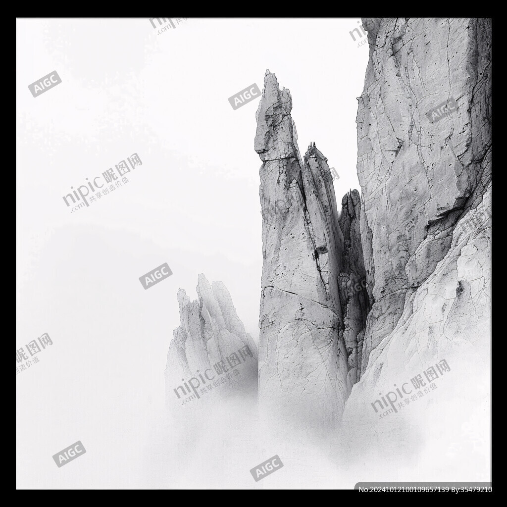 三清山水墨山景