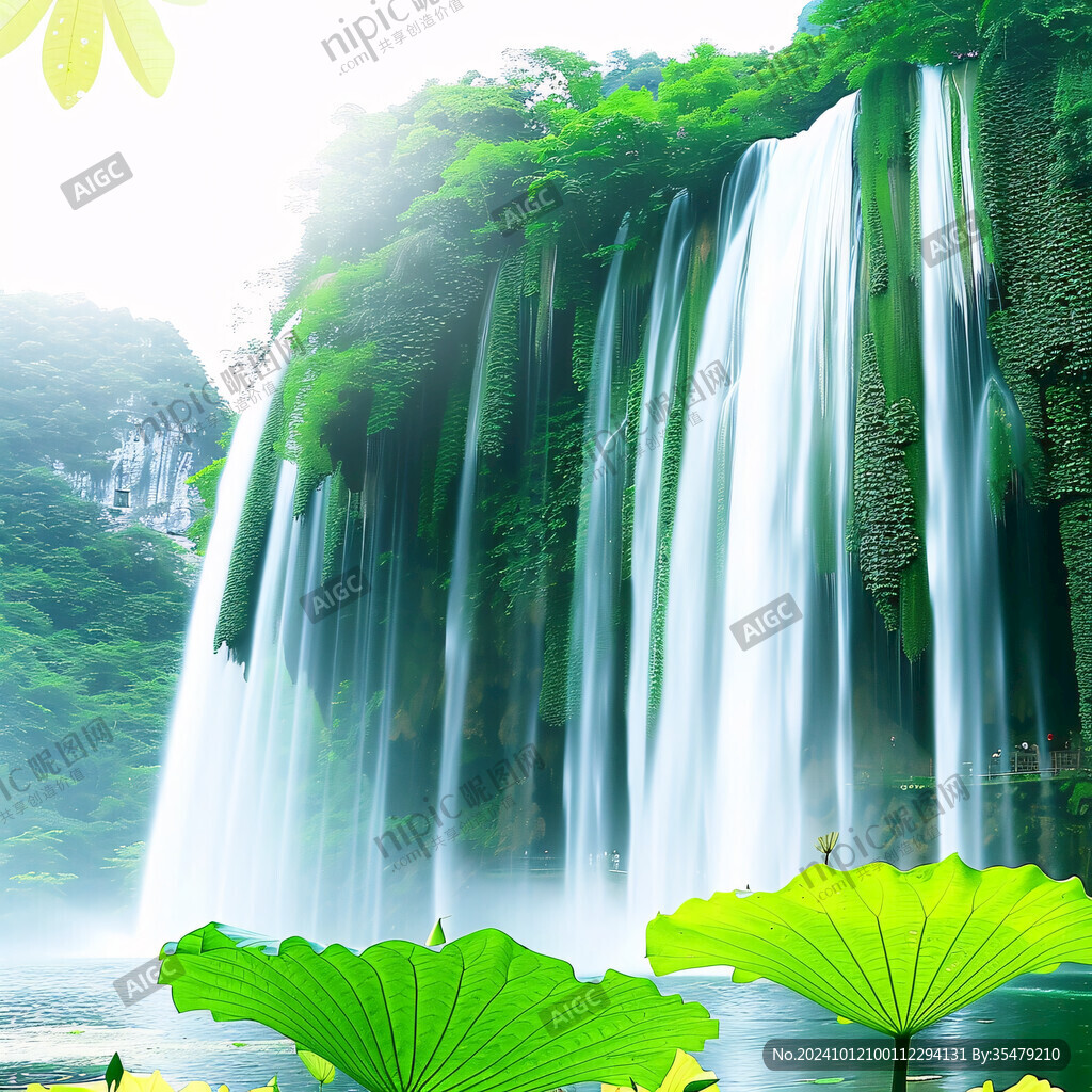 瀑布山水流水生财
