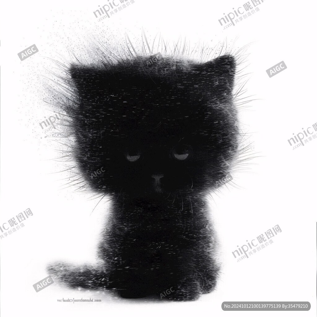 小黑猫插画