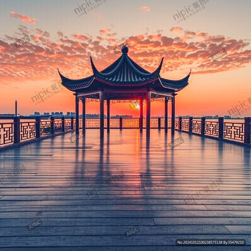 日落九曲亭