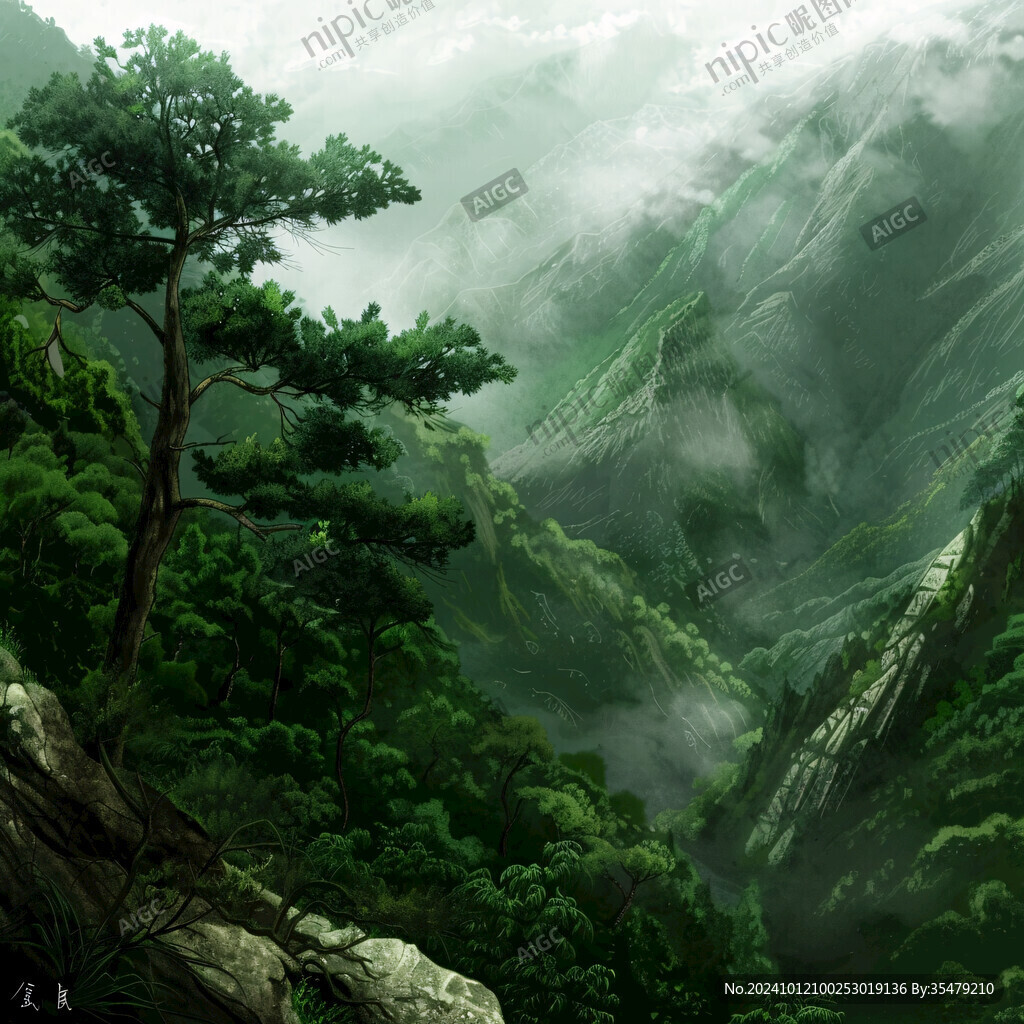 松石风景画