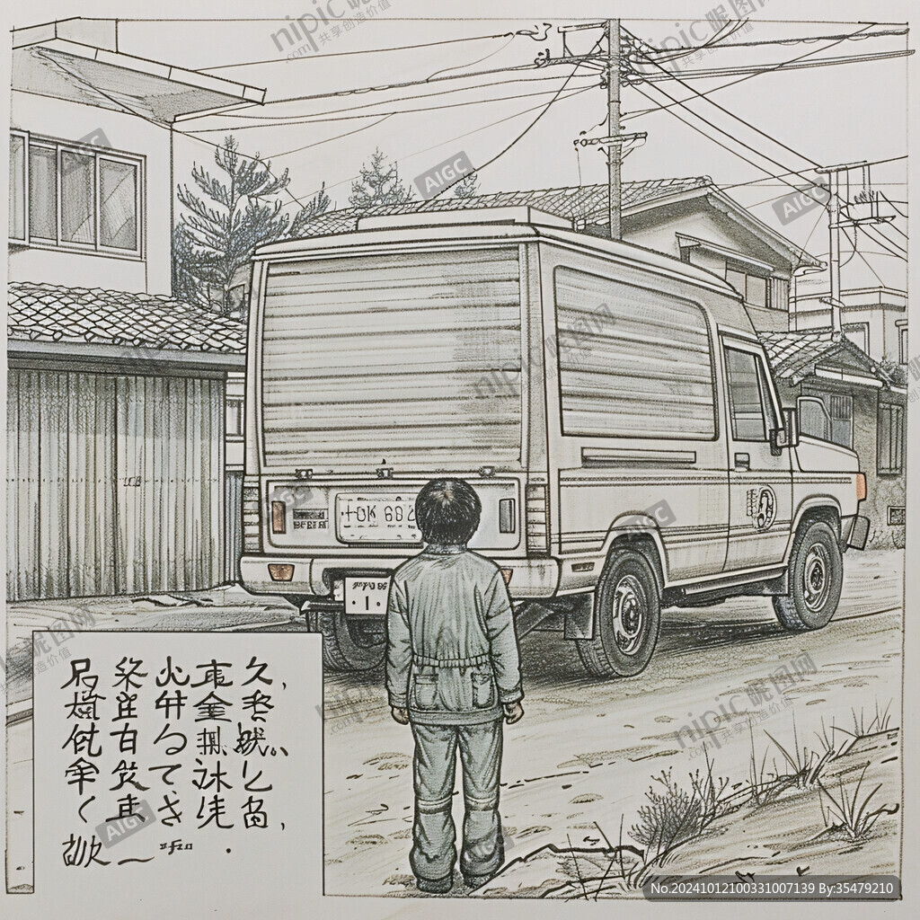 手绘日本漫画明信片
