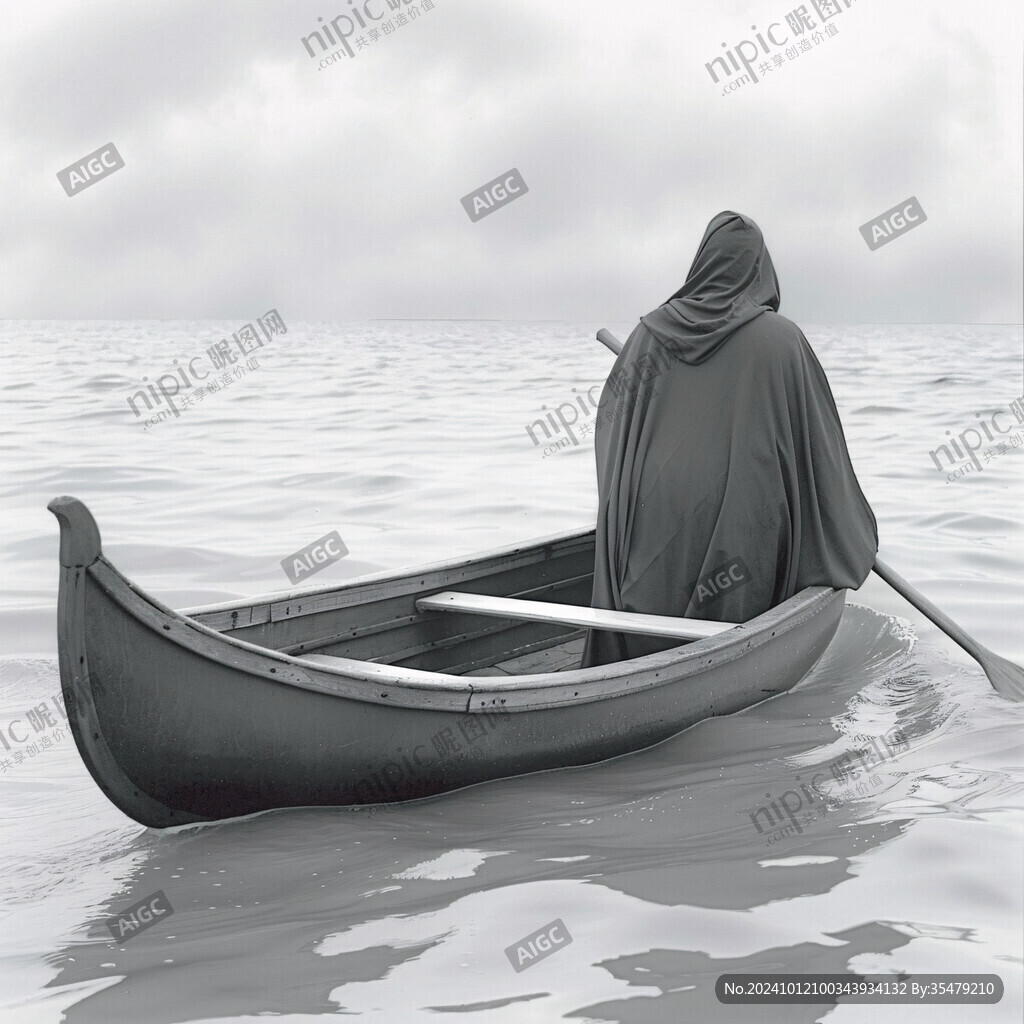人物船插画