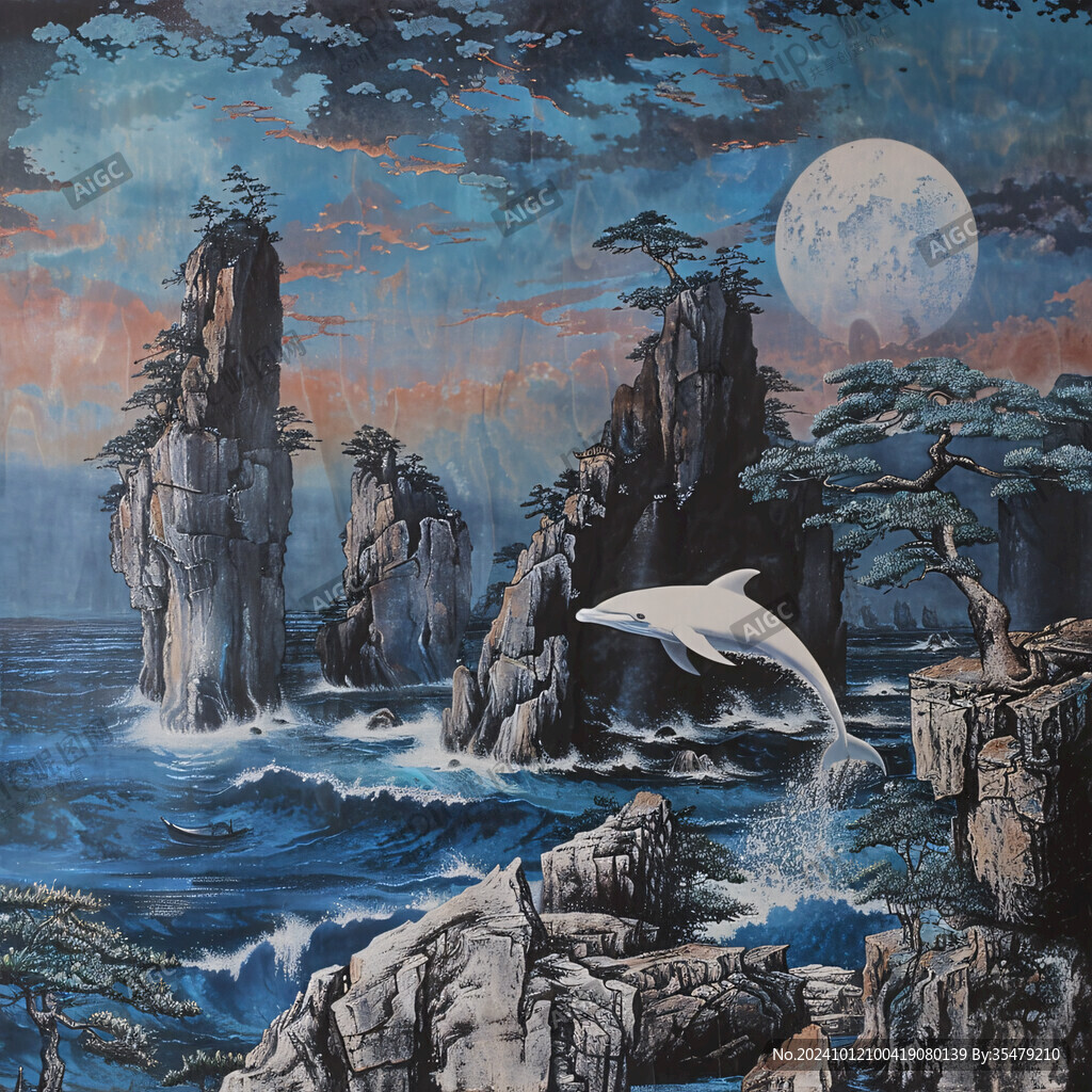 立体壁画海豚壁画