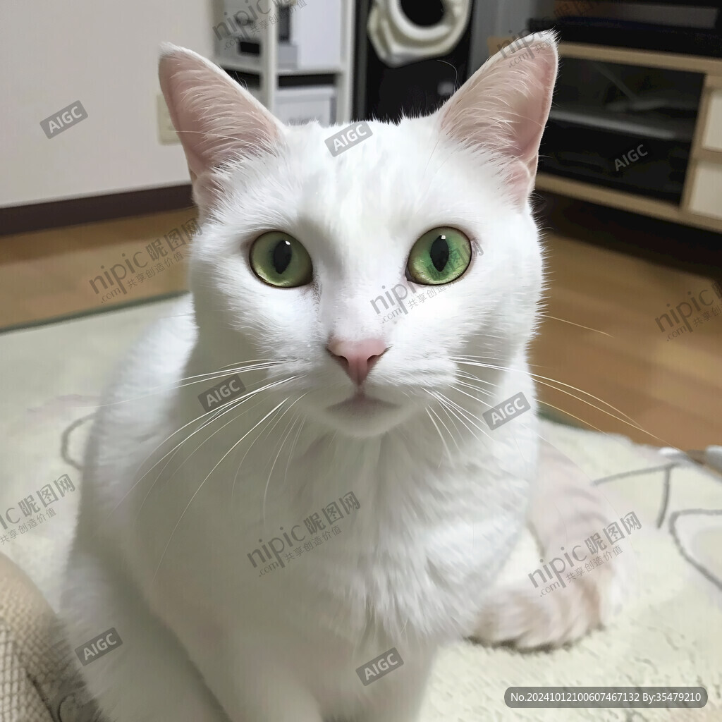 大侧脸白猫