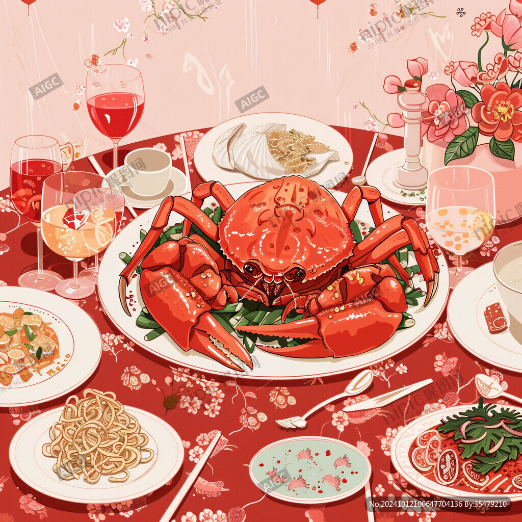 聚餐插画