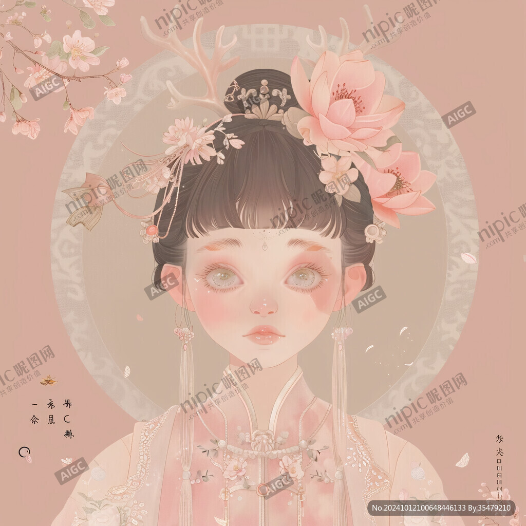 中式新娘插画