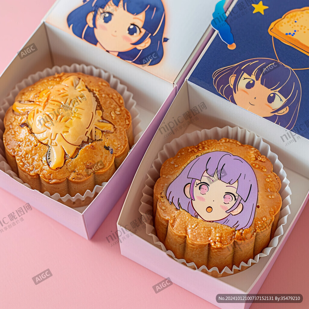 月饼插画包装
