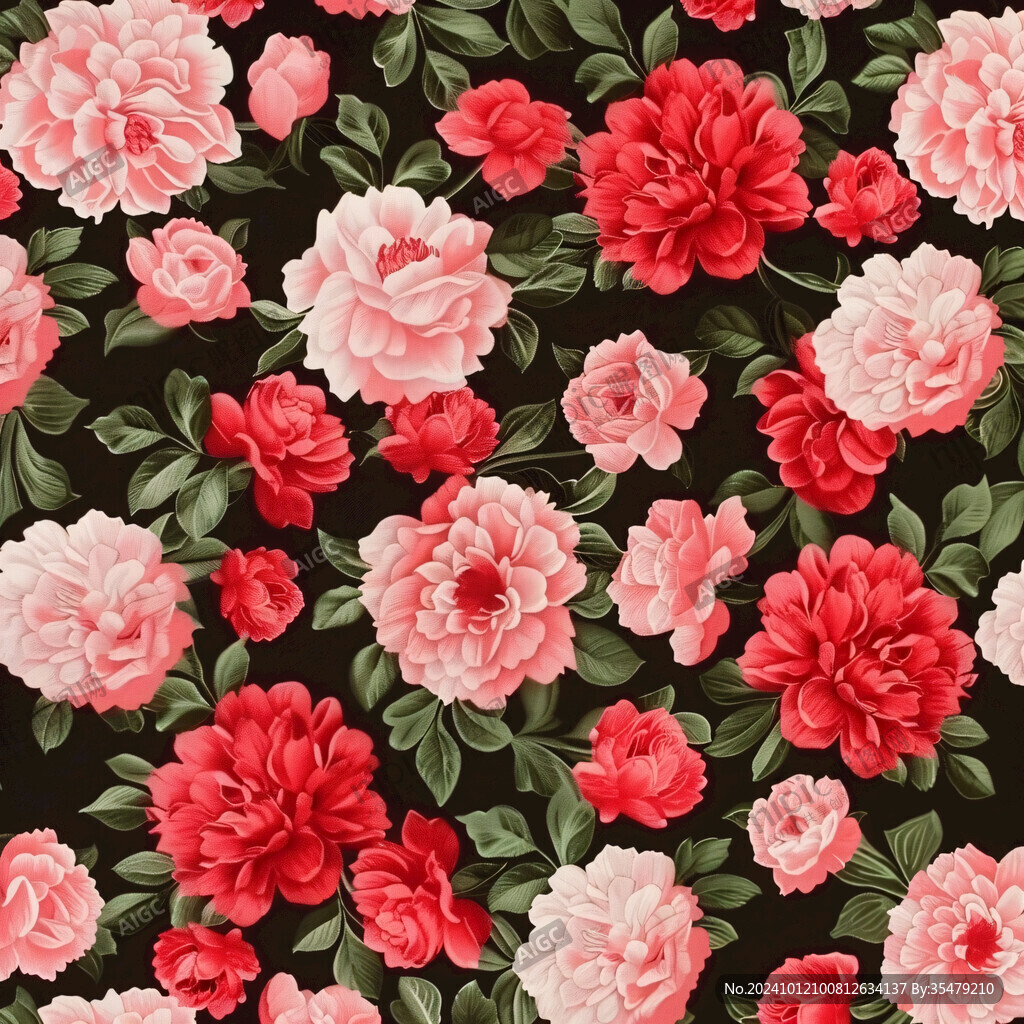 喷绘花牡丹花