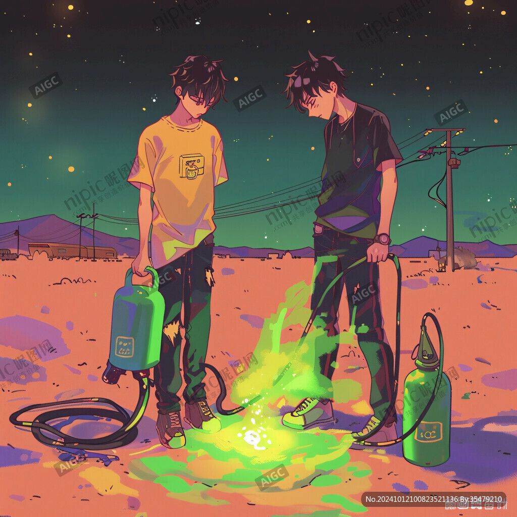 手绘追光的少年