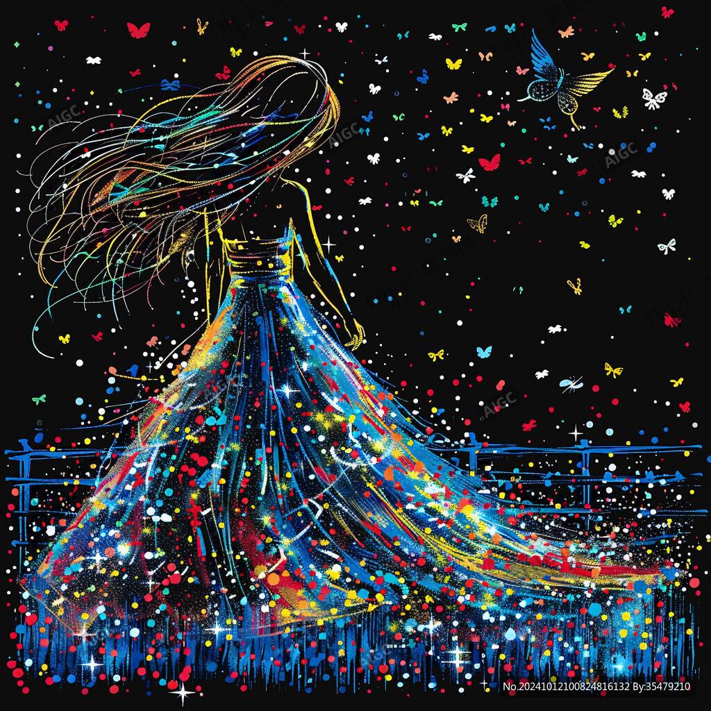 梦幻女孩插画
