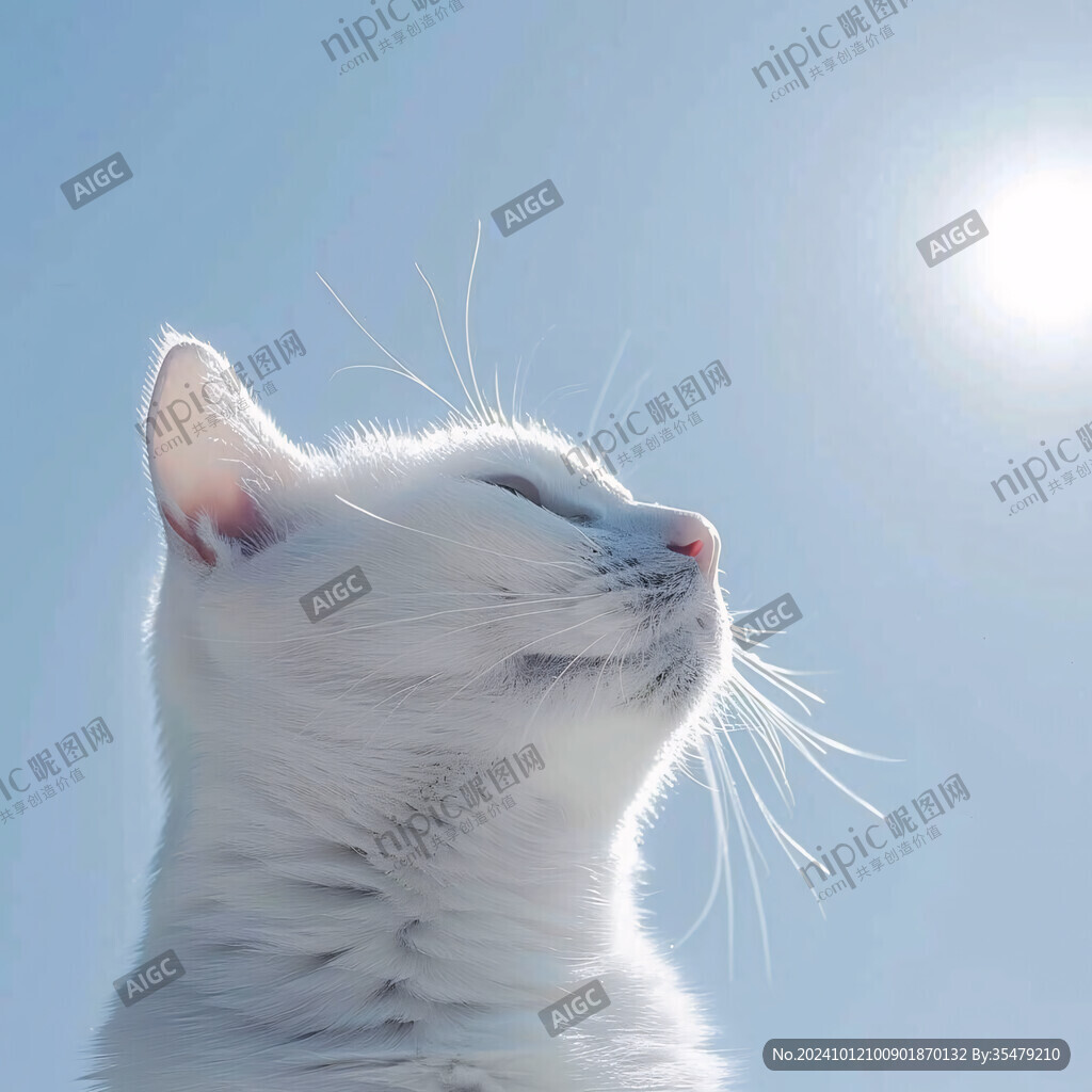 晒太阳的猫插画