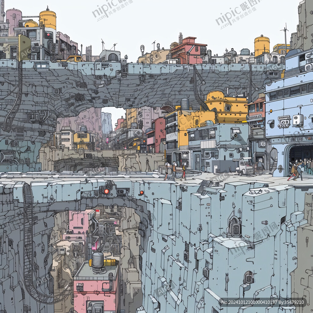 场景赛博插画