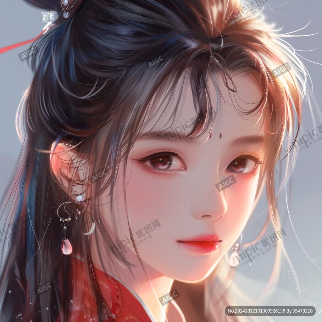 古风美女头像插画封面