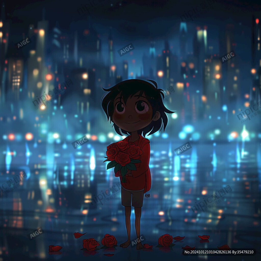情人节女孩插画背景