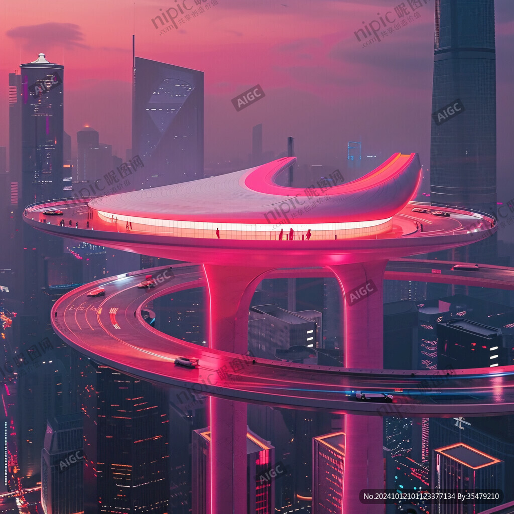 粉色奇幻建筑物