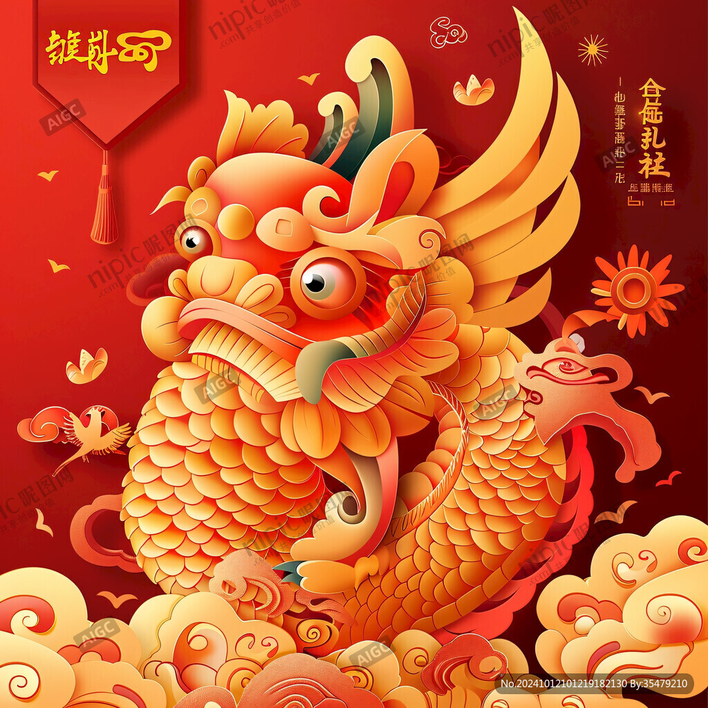 龙年年年有余插画